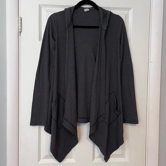 Splendid Striped Hooded Open Front Cardigan - Size S - Picture 1 of 6